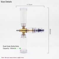 DJ-YY003 Pulvérisateur à mousse à double aspiration en cuivre pur et PP de qualité alimentaire 100 ml, système de mousse à double chambre en acier inoxydable pour haute pression