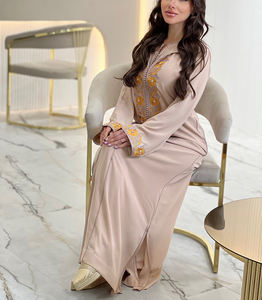 2 Pièces Vêtements Musulmans Fabricants Broderie Personnalisée <span class=keywords><strong>Djellaba</strong></span> <span class=keywords><strong>Marocaine</strong></span> <span class=keywords><strong>Femme</strong></span> Dubaï - Product Image 5