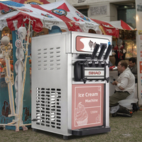 Nouvelle machine à glace molle en acier inoxydable de qualité alimentaire 1200W, deux saveurs pour lait, noix, yaourt, fruits, gelato - Offre Flash