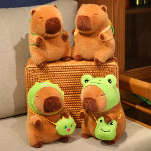 Peluche Morbido Economico a Forma di Capibara, Capibara Fragola con Rana, Avocado e Patatine, Tartaruga Squishy Imbottita in Cotone PP, Orsetto - Product Image 4