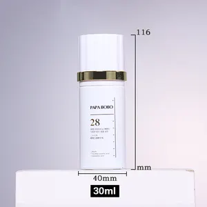 OEM ODM Custom cosmetico 30ml bottiglia di fondazione quadrata vetro smerigliato trasparente per BB CC crema per la cura della pelle