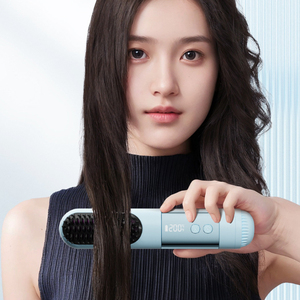 Digital Display <b>USB</b> Rechargeable Ceramic <b>Heating</b> Wireless Hair Straightener Brush Portable Negative Ion Styling Tool - Product Image 6