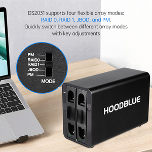 Hoodblue ds2031 10gbps usb3.2 Ổ cứng kép khoang Đột kích Bao Vây-cho 2.5 "/3.5" SATA HDD/<span class=keywords><strong>ssd</strong></span>-<span class=keywords><strong>raid</strong></span> <span class=keywords><strong>0</strong></span>/1/JBOD/PM, vỏ nhôm - Product Image 5