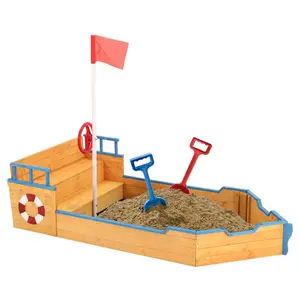 لعبة قارب رملي للأطفال في الهواء الطلق ، صندوق رملي خشبي ، سفينة القراصنة