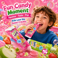 Fraise Pomme Saveurs Bubble Gum Avec Popping Candy Fournisseur Custom Snack Bonbons Pressé Crème Liquide Confiture Chewing-gum