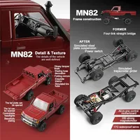 MN82 Vehículo Todoterreno RC 4WD 1/12 LC79, Camioneta de Escalada con Luces LED, Simulación a Escala Real, Coche de Juguete para Niños