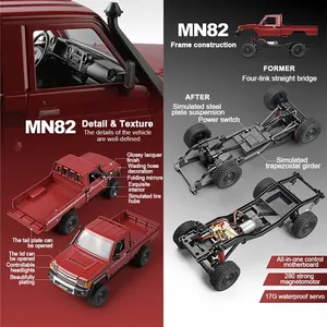 Véhicule tout-terrain RC 4x4 MN82 1/12 LC79 Pickup avec lumières LED, voiture de simulation grandeur nature, voiture de jouet pour garçon - Product Image 5