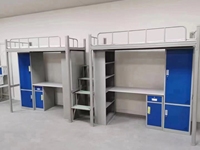 Appartements d'école de haute qualité dans un style classique Dortoir de faculté Lits superposés en métal Lits avec bureau d'étude et casiers Lit superposé