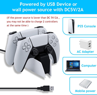 Support de charge rapide pour manettes PS5 – Base de charge double avec embouts colorés