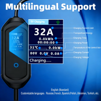 Nouveau chargeur rapide pour véhicules électriques Eway EW Gem Series 7kW, protection IP65, garantie de 18 mois, borne de recharge murale GB/T, écran LCD de 2,8 pouces