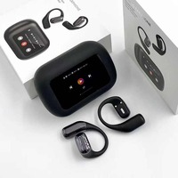 Écouteurs à conduction osseuse avec affichage numérique LED intelligent, casque sans fil, carte TF, écouteurs de sport avec crochet d'oreille A16