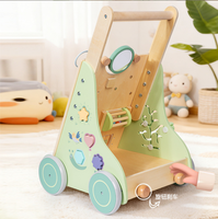 Nouvelle conception de poussette ludique et cuisine d'imitation en bois pour bébés KT1149