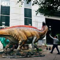 Modèle de dinosaure robot animatronique Parasaurolophus personnalisable pour utilisation en intérieur/extérieur dans les centres commerciaux et les aéroports