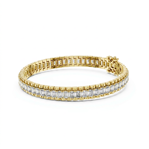18K <b>Gold</b> Lab Grown Diamond Tennis Bracelet for Women <b>Solid</b> <b>Gold</b> Plated Link <b>Bangle</b> Wedding Party Gift Jewelry Luxury - Product Image 1