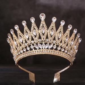 Vente en gros de haute qualité en alliage couronne de reine couvre-chef accessoires de cheveux de mariée couronne de concours de beauté avec peignes pour <span class=keywords><strong>champion</strong></span> - Product Image 4