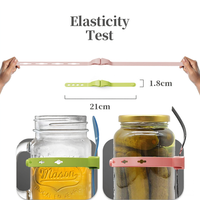 YDS Sangle de fixation en silicone pour cuillère, Sangle de transport pour bouteille d'eau, Support pour bocaux Mason, Repose-cuillère et porte-paille, Support à café en silicone