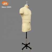 JUN MEI Maniquí de Fibra de Vidrio Personalizado para Hombre, Medio Cuerpo Superior, en Pose de Pie, para Sastrería Profesional, Ajustable y Preciso