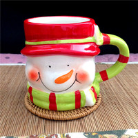 Mug de Noël en céramique 3D personnalisé, Père Noël, gnome, renne, ours polaire, pingouin, bonhomme de neige, elfe, renard, bonhomme en pain d'épices