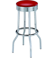 Tabouret de Bar de Style Commercial à Double anneau chromé avec dossier des sièges Regal