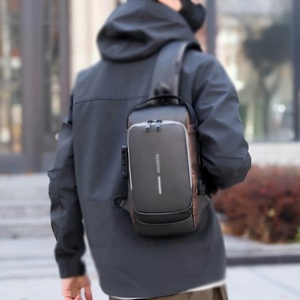 Tas Dada Pria <span class=keywords><strong>Anti</strong></span> Maling Tahan Air dari Bahan Nilon dengan USB, Tas Selempang Multifungsi untuk Perjalanan - Product Image 4