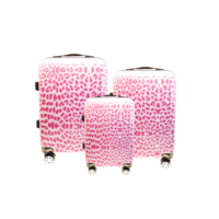 Valise rigide en polycarbonate à imprimé léopard rose pour femme, valise à roulettes avec 4 roues pivotantes, motif personnalisé, bagage à main pour voyage