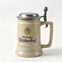 Grande Chope à Bière en Céramique Vintage Grande Capacité avec Décalcomanie, Tasse à Bière en Céramique pour Bar, Logo Personnalisé, Souvenir de Festival, Vaisselle
