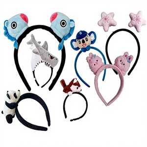 عصابات رأس مخصصة على شكل حيوانات محشوة (باندا، حمار وحشي، قرد، أرنب) تذكارات حديقة الحيوان - Product Image 1