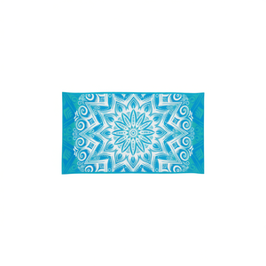 Serviette de plage HDJ 80x160cm bleu-vert mandala en polyester, rectangulaire, été, écologique, adulte, motif géométrique moderne - Product Image 1