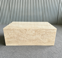 Mesa de Comedor Moderna de Mármol Natural con Textura Porosa en Capas, Pulida y Acabada, Muebles para Sala de Estar, Hogar, Villa, Restaurante