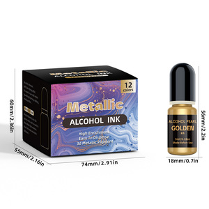 Encre alcoolisée métallique, pigment liquide chatoyant pour l'art en résine époxy, colorant haute concentration pour les loisirs créatifs, la peinture, l'art - Product Image 4