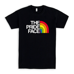 T-shirt The Pride Face Rainbow nera, taglia unisex per adulti - Product Image 2