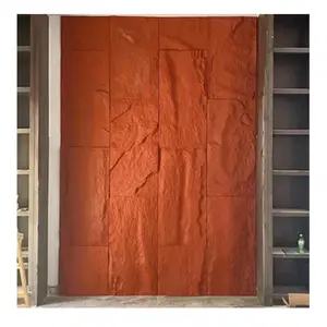 Vật liệu mới chống cháy PU ngoài trời trang trí đá đỏ tường Bảng điều khiển bên ngoài Hội Đồng Quản Trị cho tường