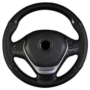 Cubierta de rueda de coche de fibra de carbono de cristal de lujo, cubierta de volante cosida a mano antideslizante, Protector de volante deportivo de coche de 38cm - Product Image 2