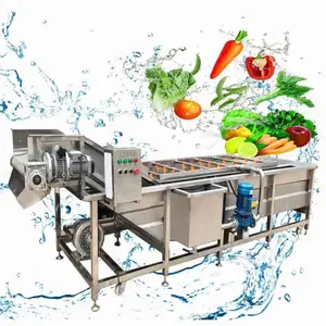 Wholesale price industrial ultrasonic fruit vegetable lean food machine pepper garlic air bubble water washer washing machine