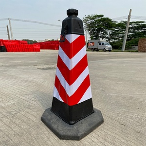 Cône de signalisation pliable Shunlu A037 haute visibilité, 75 cm de hauteur, en PVC et HDPE, base de 38x38 cm, 4,2 kg, réfléchissant et de sécurité - Product Image 2