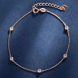 Pulseras de Cadena Fina con Diamantes Naturales Redondos de Oro Puro de 18k, Diseño de Marca Famosa Xinfly, Personalizadas y Modernas - Product Image 3