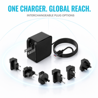 Chargeur GaN 65W, charge rapide PD, adaptateur secteur USB-C, protection OTP, câble ignifuge PC 1,5 m, prise fixe UK, ordinateur portable, téléphone, tablette
