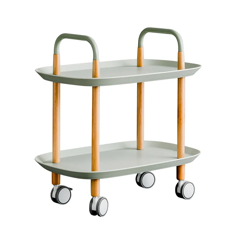 2 Tier Foldable Kitchen Utility Vegetable Trolley Multi purpose 2 Layer Folding Storage Rolling Sofa Carts