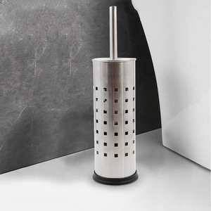 Modern Steel <strong>Toilet</strong> <strong>Brush</strong> Holder <strong>Chrome</strong> Metal Hollowed Holder Durable Nylon <strong>Brush</strong> <strong>Toilet</strong> Clean <strong>Brush</strong> for <strong>Toilet</strong> - Product Image 5
