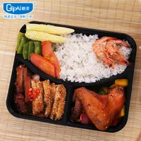 3 Compartments Microwave Plastic Takeaway Meal Prep PP Disposable Food Container Bento Lunch Box