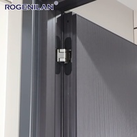 Puerta de Entrada Frontal de Aluminio Insonorizada de Tamaño Personalizado Rogenilan, Puertas de Seguridad Antirrobo para Exteriores para Viviendas