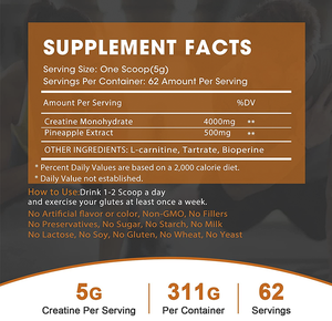 Creatina en Polvo de Marca Blanca al por Mayor, 500g, Suplementos Pre-Entrenamiento a Granel, Creatina Monohidratada Pura en Polvo de Malla 200 - Product Image 5