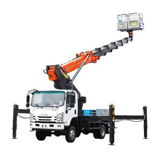 Precio de Fábrica, Camión de Trabajo Aéreo Isuzu KV600 de 33 m con Brazo Telescópico de 7 Secciones para Mantenimiento de Jardines Municipales - Product Image 1