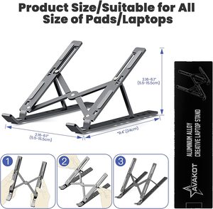 Great Roc Metal Adjustable <strong>mac</strong> <strong>Book</strong> Notebook <strong>Stand</strong> 14 15.6 Inch Foldable Laptop Holder Portable Aluminum Laptop <strong>Stand</strong> - Product Image 5