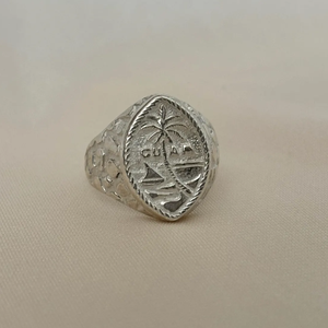 <strong>Men</strong> <strong>s</strong> Guam Seal <strong>Signet</strong> <strong>Ring</strong> 316L Stainless Steel Waterproof Rustproof Fashion Accessory - Product Image 5