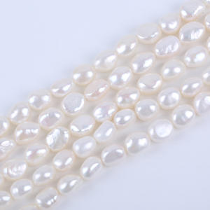 ไข่มุกน้ำจืดทรงบาร็อคคุณภาพสูง ขนาด 9-10 มม. แสงสว่างดี มีรูตรงและแสงสองด้าน สำหรับทำเครื่องประดับ DIY - Product Image 3