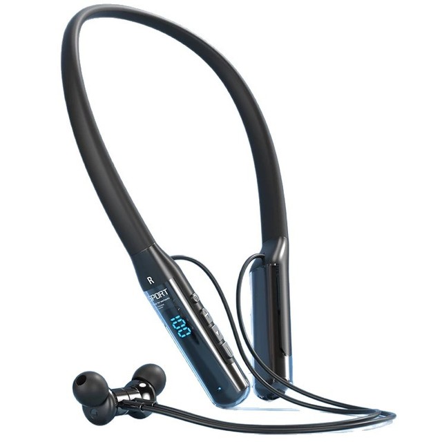New 2026 Neckband for 5.3 Waterproof Sports Wireless Earphones Digital Display Battery Indicator Ultra-Long Life