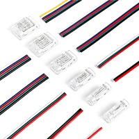 Connecteur Électrique Transparent à Connexion Rapide 4P Sans Outil pour Fils Souples, Contact en Cuivre RGB, Boîtier PC
