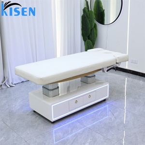 Fauteuil de Beauté Électrique Réglable Kisen Luxury Clinic avec 4 Moteurs, Lumière LED Bleue Tendance, pour Tatouage et Extensions de Cils, avec Armoire Intégrée - Product Image 3