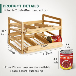 Cross-border wooden can storage <b>rack</b>, solid wood multi-layer <b>kitchen</b> storage <b>rack</b>, household living room table snack <b>rack</b> - Product Image 2